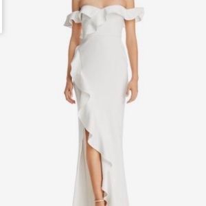 Miller Off-the-Shoulder Gown in white size 8